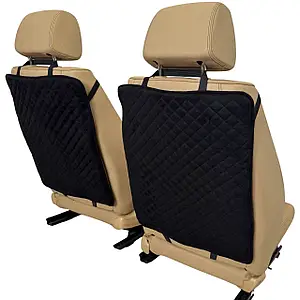 Накидки чохли на спинки передніх сидінь з алькантари (Еко-замш) Захист на спинкі сидінь Чорні 2 шт