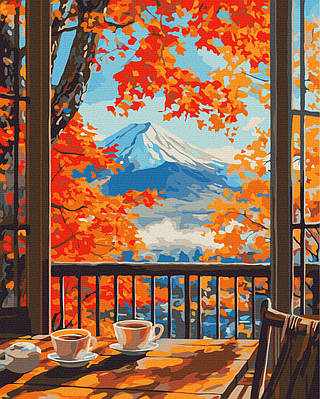 Картина за номерами 40×50 см Осінній ранок з видом на гори Brushme BS54392