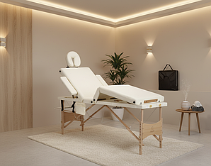 Складаний масажний стіл 4-секційний Bodyfit з дерева 642