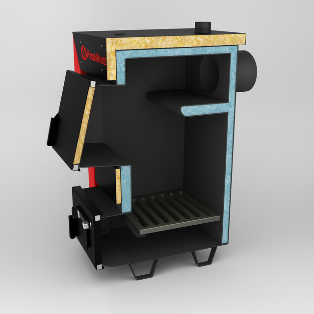 Котел KesselHeizer Classic 16 кВт у розрізі — твердопаливний котел з теплообмінником