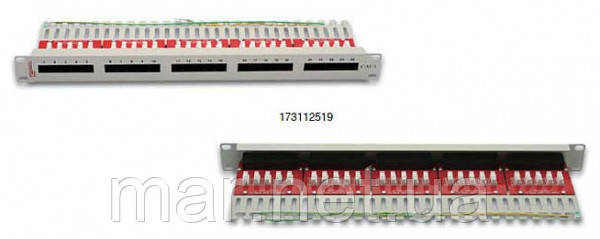 Патч-панель телефонна ISDN 25п Кат3 90° RJ-45 Dual IDC 19" 1U PL