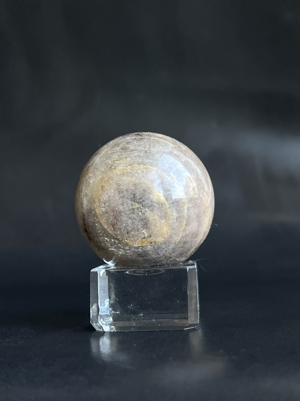 Чорний місячний камінь сфера шар коло з натурального місячного каменю адуляр 33 мм., фото 1