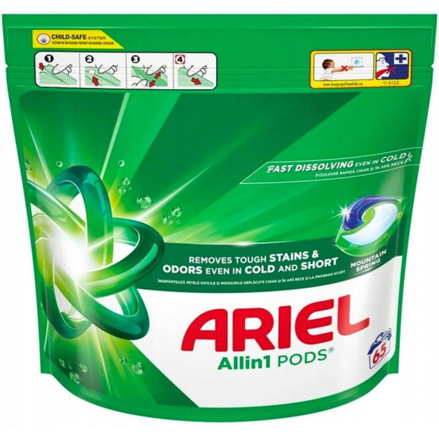 Засіб для прання Ariel All in1 Pods 65 капсул Універсал, фото 1