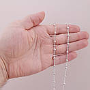 Цепочка жіноча якірна з шариками 50 см. Ланцюжок срібний жіночий, фото 2