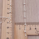 Цепочка жіноча якірна з шариками 50 см. Ланцюжок срібний жіночий, фото 4