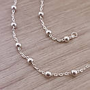 Цепочка жіноча якірна з шариками 50 см. Ланцюжок срібний жіночий, фото 5