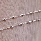 Цепочка жіноча якірна з шариками 50 см. Ланцюжок срібний жіночий, фото 6