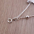 Цепочка жіноча якірна з шариками 50 см. Ланцюжок срібний жіночий, фото 7