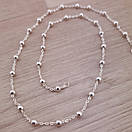 Цепочка жіноча якірна з шариками 50 см. Ланцюжок срібний жіночий, фото 8