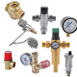 Групи безпеки котла, клапани, манометри, термостати,термостатичні клапана.