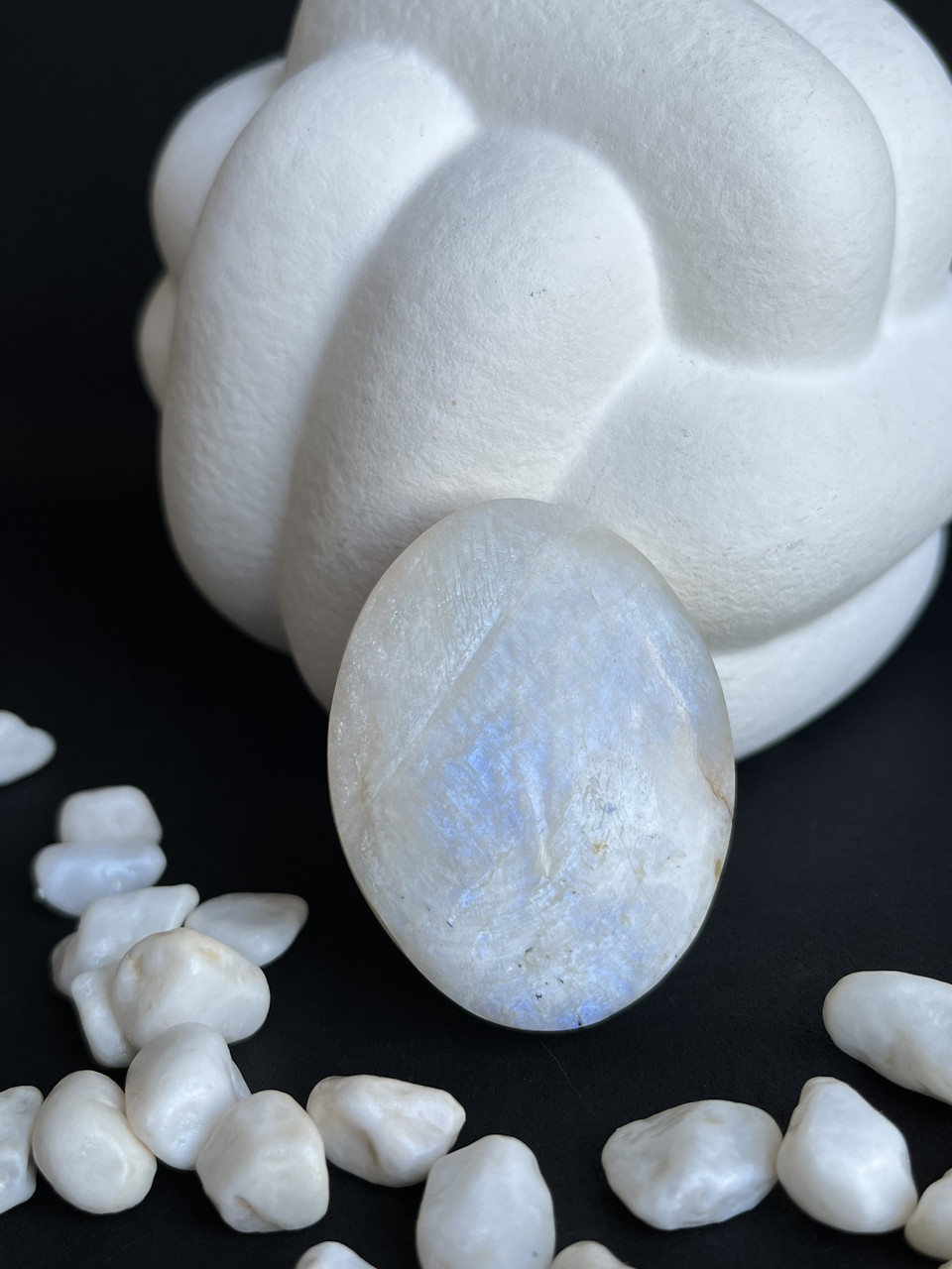 Кабошон натуральний місячний камінь овал камінь без оправи кабошон палм адуляр., фото 1