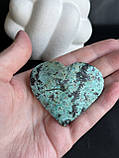 Бірюза натуральна «серце» з натуральної бірюзи камінь бірюза. 57*51*20 мм., фото 3