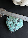 Бірюза натуральна «серце» з натуральної бірюзи камінь бірюза. 57*51*20 мм., фото 6