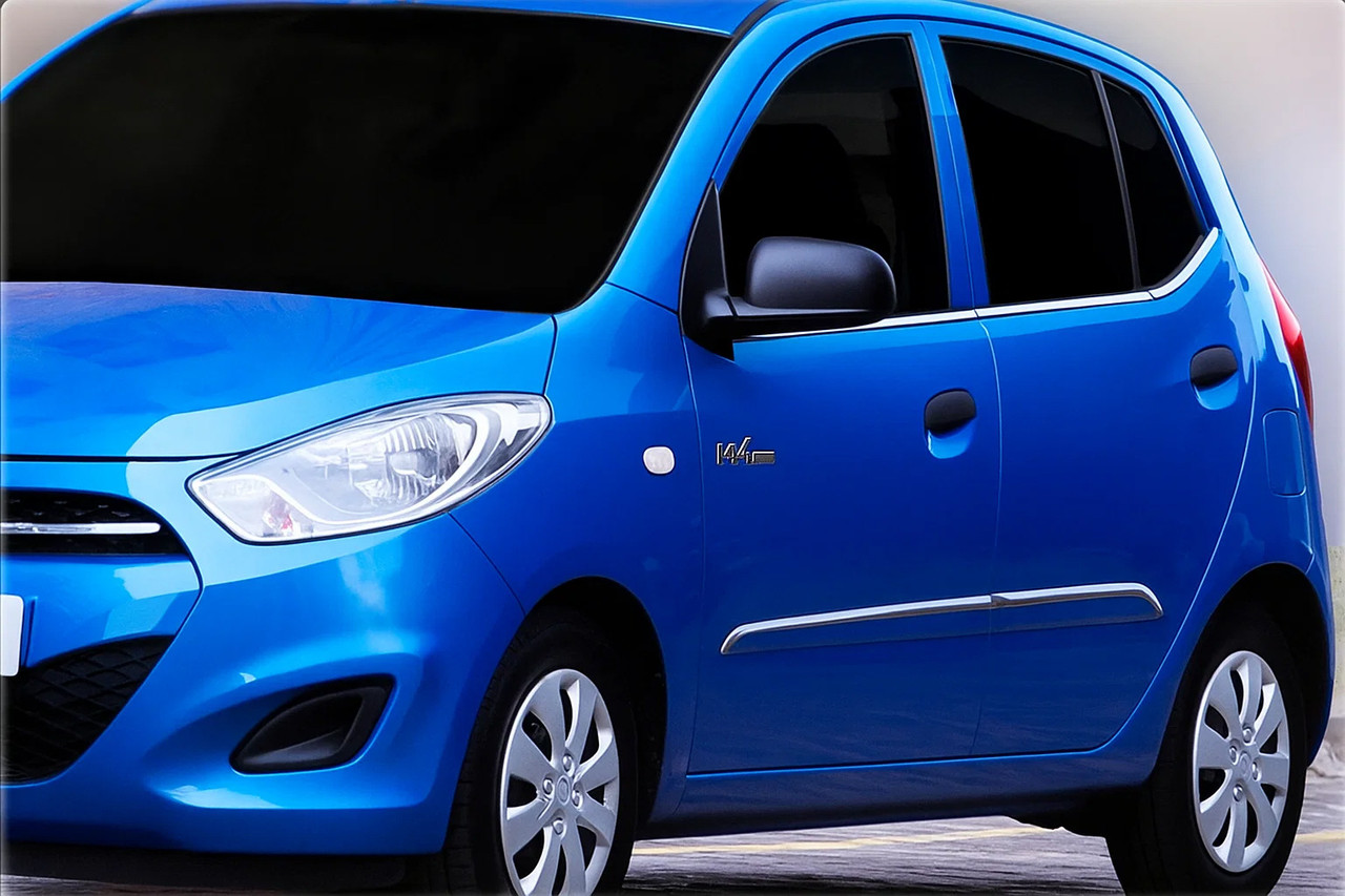 Окантовка вікон (8 шт, нерж.) для Hyundai I-10 2014-2017 рр, фото 1