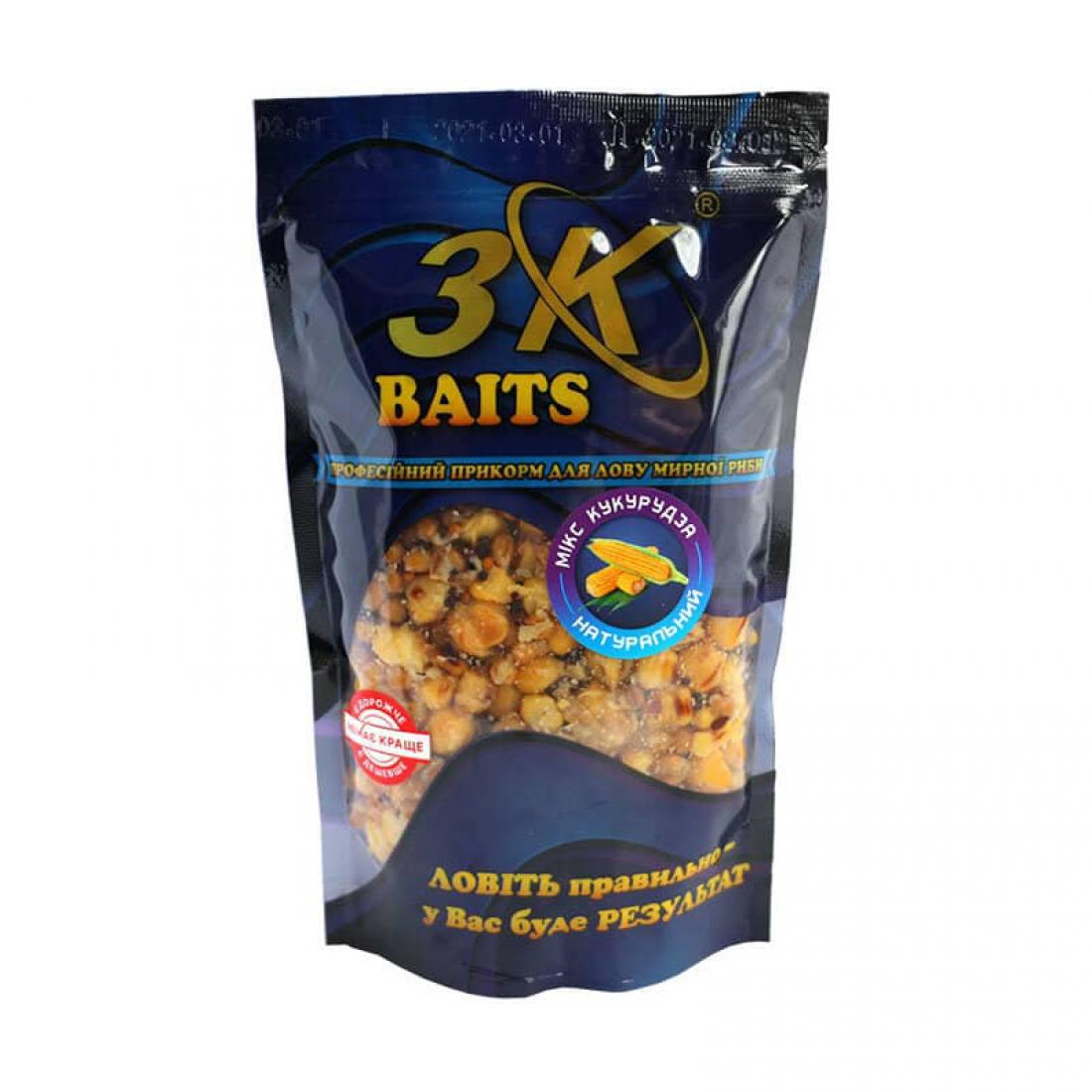 Зернова прикормка 3KBaits Мікс Кукурудза (натуральний), 500 г, фото 1
