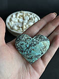 Бірюза натуральна «серце» з натуральної бірюзи серденько камінь бірюза. 56*48*24 мм., фото 3