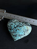 Бірюза натуральна «серце» з натуральної бірюзи серденько камінь бірюза. 56*48*24 мм., фото 7