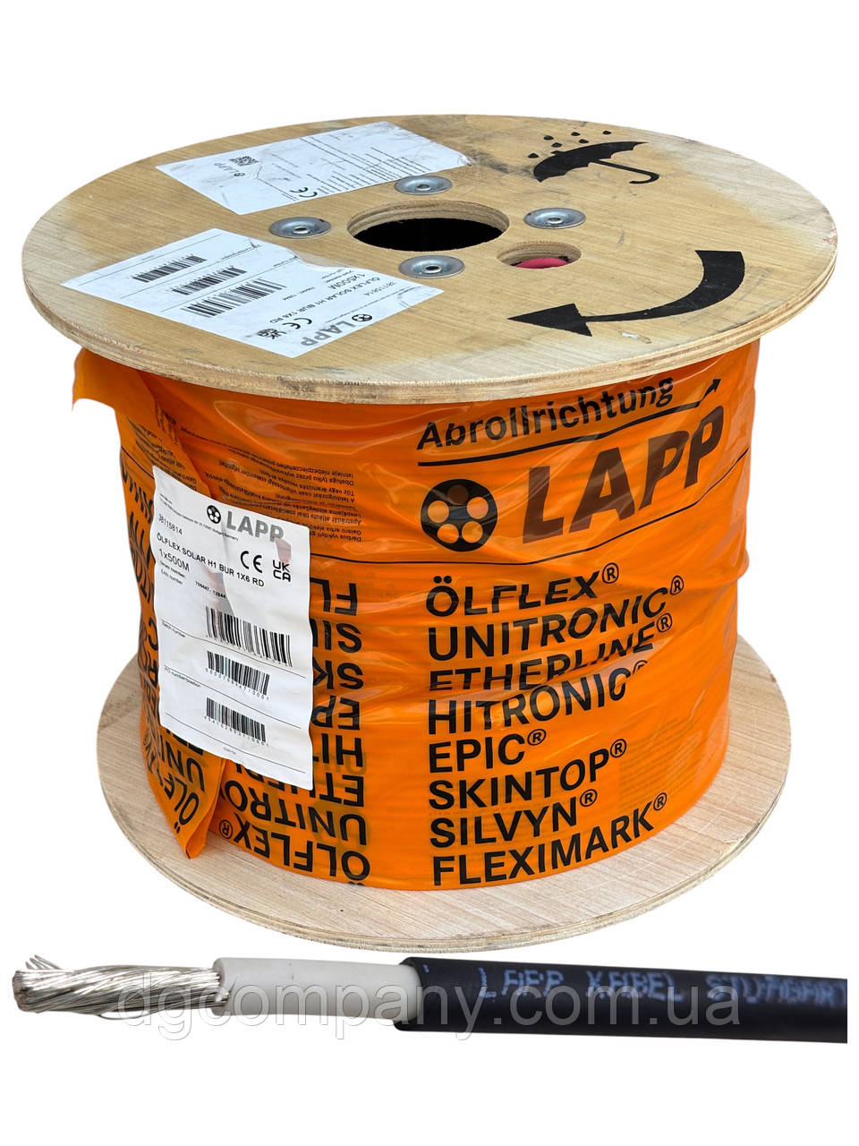 Кабель 1х6  Lapp Kabel Solar DB+ (Німеччина), чорний, м, фото 1