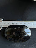 Обсидіан натуральний камінь овал галтування обсидіан 61,5*40,5*25 мм., фото 7