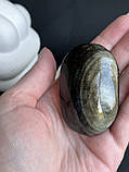Обсидіан натуральний камінь овал галтування обсидіан 61,5*40,5*25 мм., фото 3