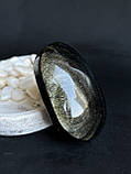 Обсидіан натуральний камінь овал галтування обсидіан 61,5*40,5*25 мм., фото 2