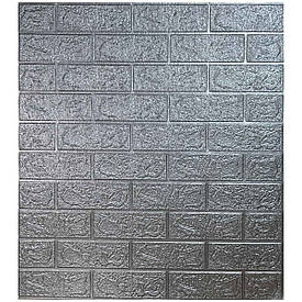 Самоклеюча декоративна 3D панель під срібну цеглу 700x770x3 мм