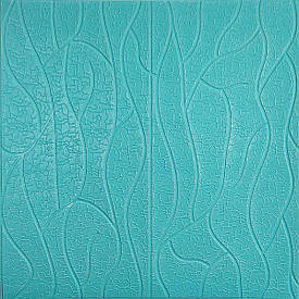 Самоклеюча декоративна 3D панель скеля блакитна 700x700x5 мм