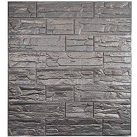 Самоклеюча декоративна 3D панель камінь культура срібний 700x770x5 мм