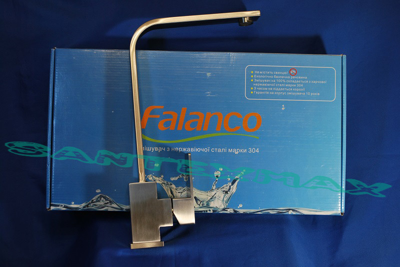 Однозахватный смеситель на кухню Falanco 8114 из нержавеющей стали - фото 7 - id-p478504232