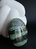 Рубін в цоїзиті натуральний овал камінь цоїзит рубін. 63*43*24 мм, фото 4