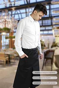 Фартух Lux Form на пояс водовідштовхувальний для повара офіціанта бармена бариста чорний