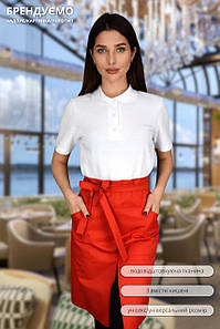 Фартух Lux Form на пояс водовідштовхувальний для повара офіціанта бармена бариста червоний