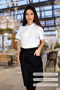 Фартух Lux Form на пояс до колін водовідштовхувальний для повара офіціанта бармена бариста чорний