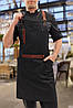 Фартух Lux Form з нагрудником водовідштовхувальний Техас для повара офіціанта бармена перукаря чорний, фото 3