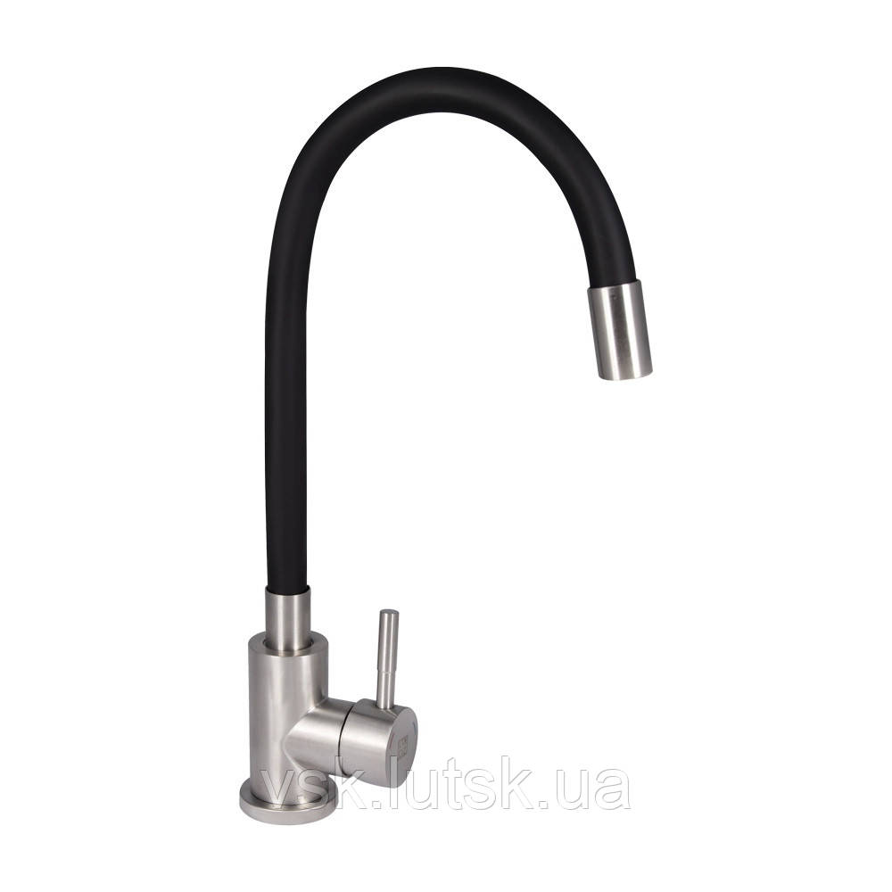 Змішувач для кухні Aria 015F3, Black (k35) згнучким виливом LDARI015F3BLA43364 Lidz, фото 1