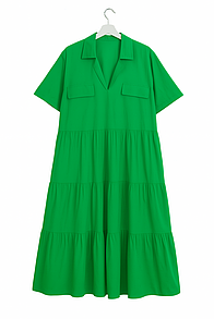 Сукня жіноча літня яскраво-зелена міді MKLT3021