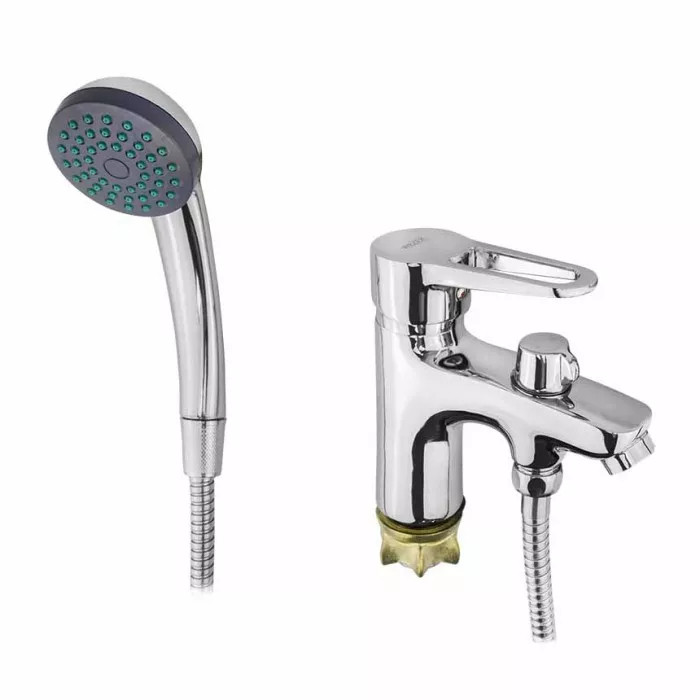 Змішувач для умивальника WEZER PUD1-SH045 з душовою лійкою (силумін, хром), фото 1