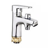 Змішувач для умивальника WEZER PUD1-SH045 з душовою лійкою (силумін, хром), фото 2