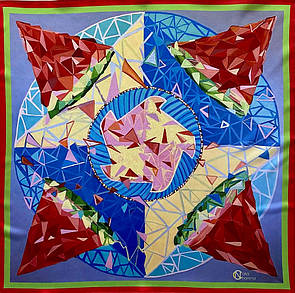 Хустка жіноча дизайнерська "Херсонські Кавуни" 50х50 см MKNC011241-2 НАТА ЧАРІВНА