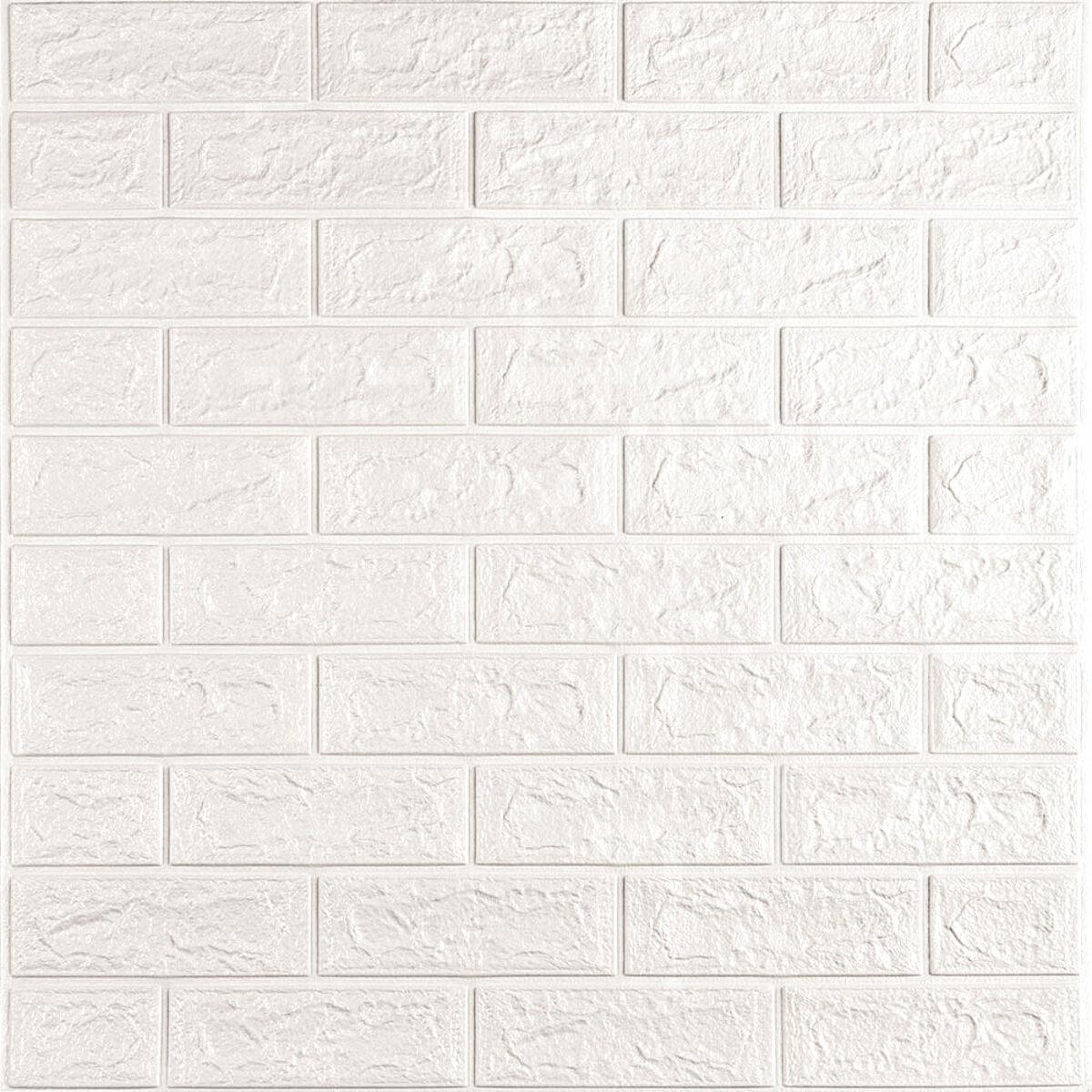 3D панель самоклеюча цегла 690х780х5мм Білий Матовий (001-5M) SW-00000587, фото 1
