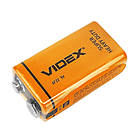 Батарейка крона VIDEX CR-9V 6F22 9В, батарея, сольова, фото 2