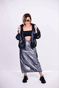 Жіноча спідниця Металік з накладними кишенями KAPTSOVA MKKS230128-1