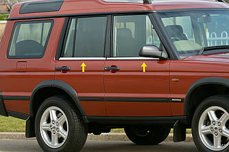 Окантовка вікон (4 шт., нерж.) для Land Rover Discovery II 1998-2004 рр від VLF комп.