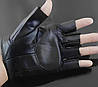 Шкіряні байкерські рукавички без пальців RESTEQ з заклепками — рукавички для мотоцикла, тренувань і стилю, фото 3