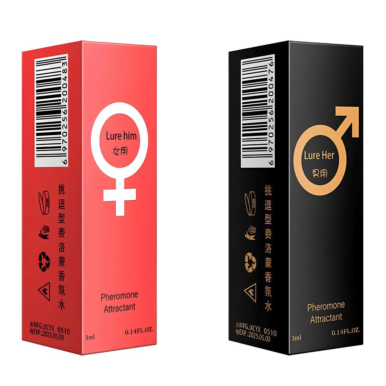 Парфуми з феромонами Lure Him і Lure Her — парний набір ароматів для чоловіків і жінок 2×3 мл, фото 1