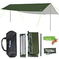 Тент туристичний із стійками Водонепроникний S Bluefield 3Х6 метра хакі (DF050466)
