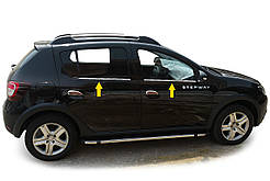 Окантовка вікон (нерж.) Carmos - Турецька сталь для Dacia Sandero 2013-2020 рр