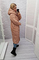 Пуховик зимовий, арт.А-521, колір персик, Курточка жіноча демісезонна