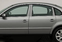 Молдинг дверних стійок (6 шт, нерж.) для Volkswagen Passat B5 1997-2005 рр
