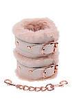 Наручники з металевою фурнітурою зі штучного хутра рожеві Sex & Mischief Peaches'n CreaMe Кайф, фото 4